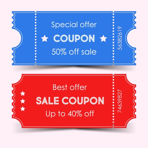 discount coupon design special offer vector