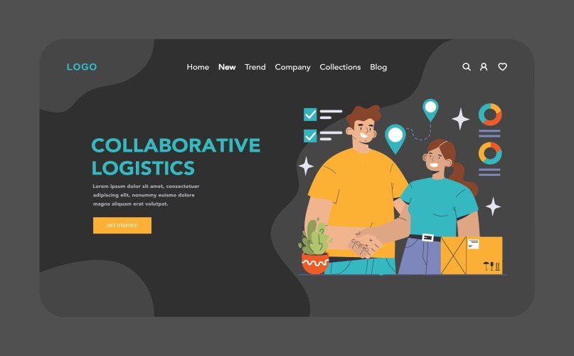 Collaborative logistics concept flat vector image