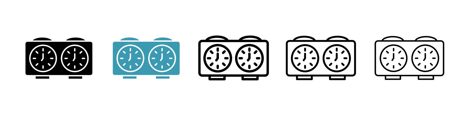 Chess clock icon set timer symbol Royalty Free Vector Image