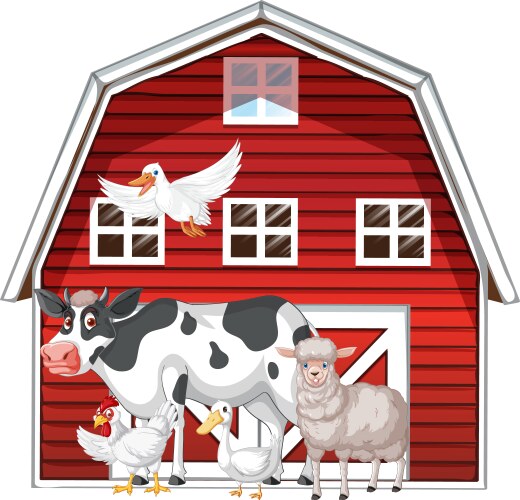 Farming theme with farm animals Royalty Free Vector Image