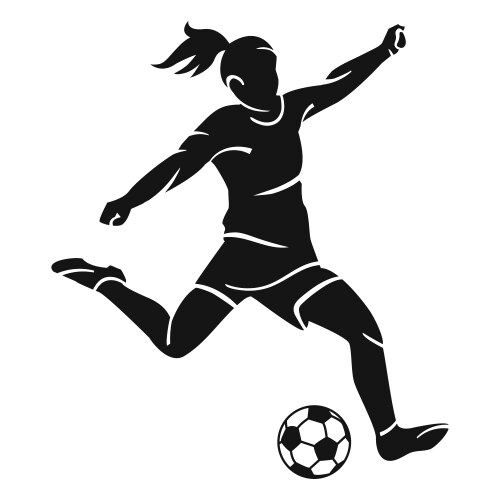 Girl Playing Soccer - Cutout Art Vector Image