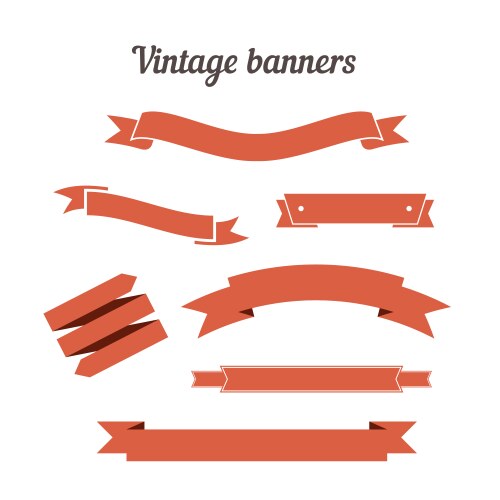 Retro styled ribbons collection Royalty Free Vector Image