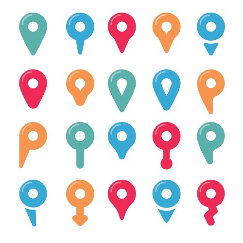 Colorful map pointer icons set vector image