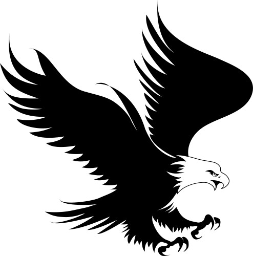 Mascot eagle grip blank ribbon Royalty Free Vector Image