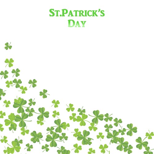 saint patricks day card with shamrock vector image