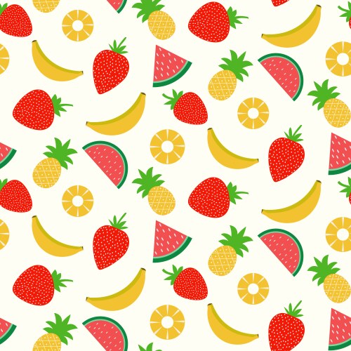 Pineapple and hearts seamless pattern Royalty Free Vector
