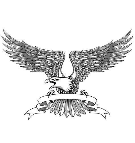 Eagle with emblem Royalty Free Vector Image - VectorStock