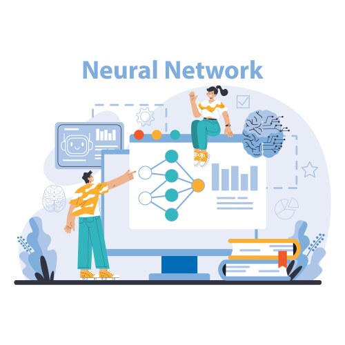 Ai model concept flat Royalty Free Vector Image