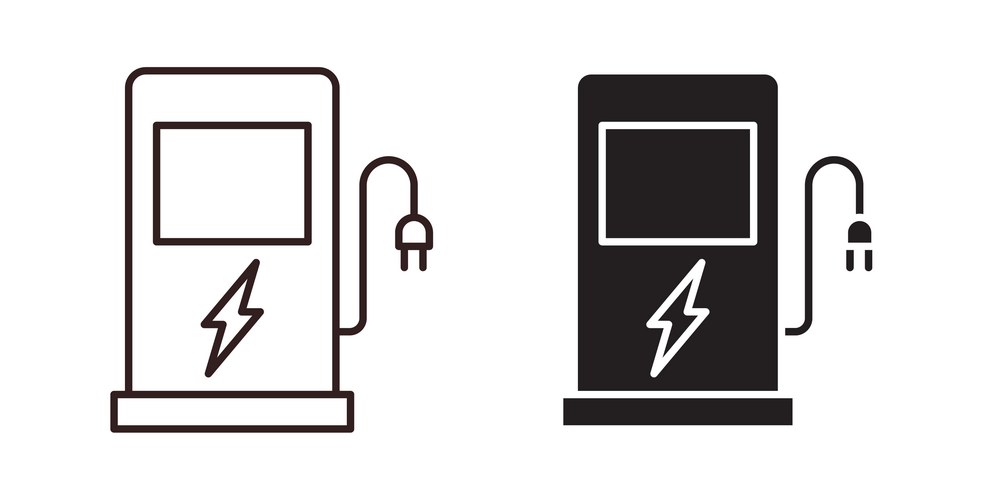 Charging station icon logo template pack Vector Image