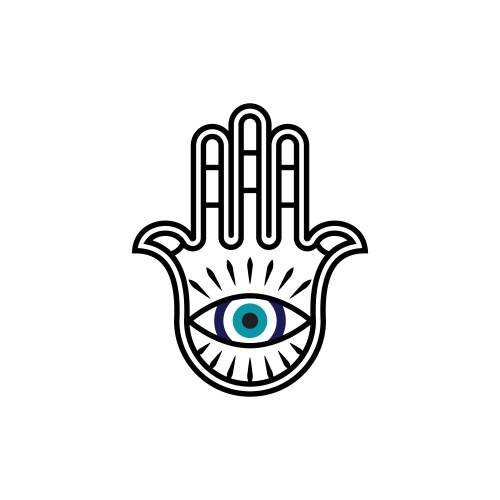 Image of hamsa hand and evil eye amulet Vector Image