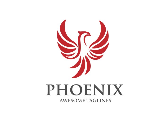 luxury phoenix logo design vector