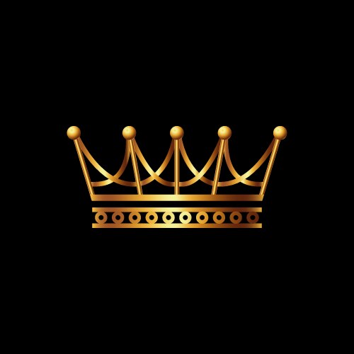 Golden Crown Symbol Icon Vector Image