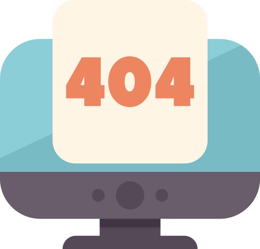 Desktop computer showing 404 error message vektorbild