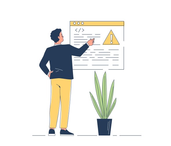 Software bug tracking programmer vector image