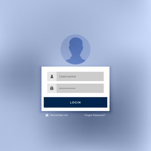 Modern login page form template with easy user Vector Image