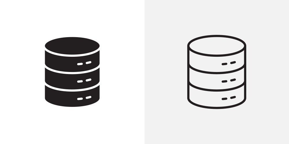 Database icons pack for apps and ui ux desigs vektorbild
