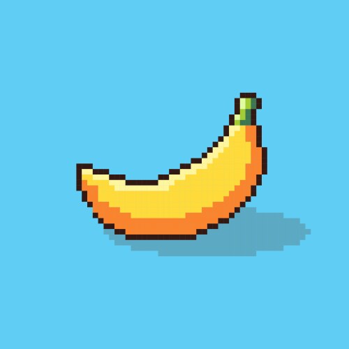 Pixel art banana game asset design Vector Image