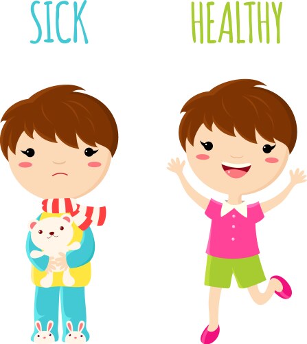 Sad Boy vs. Happy Boy Vector Image