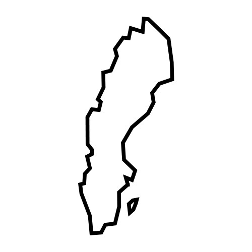 Sweden simplified outline map Royalty Free Vector Image