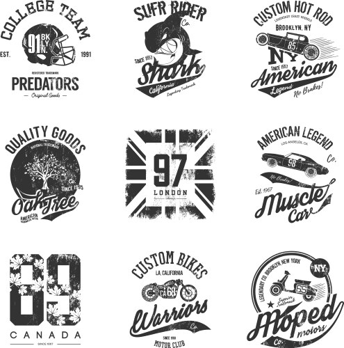 Vintage American Grunge T-Shirt Prints Vector Image