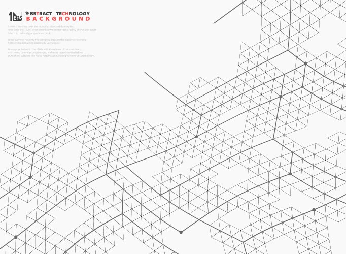 Abstract mesh hexagon lines structure tech design vector image