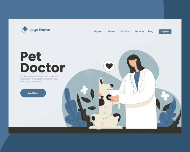 Doctor checking dogs health co vector image