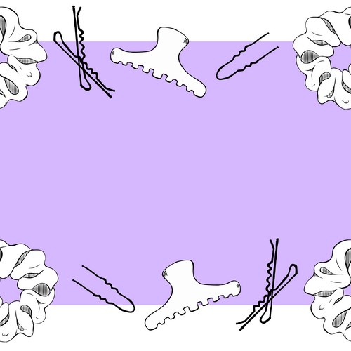 Hair Clips Border - Seamless Frame Vector Image