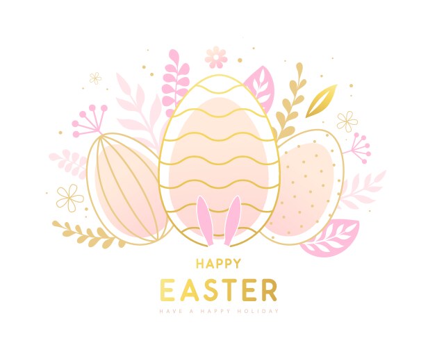 Easter wreath with eggs hand drawn on white Vector Image