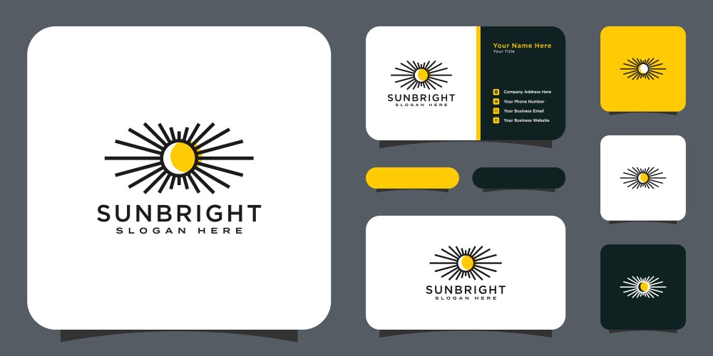 Sun bolt logo design template Royalty Free Vector Image