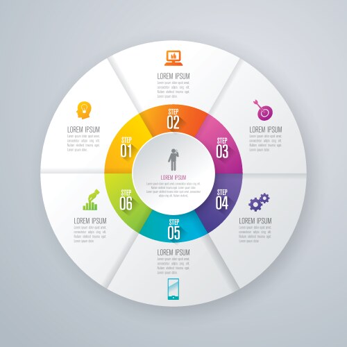 Circle chart infographic template Royalty Free Vector Image