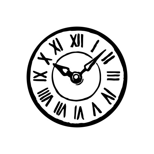 Ink sketch of clock dial face vector image