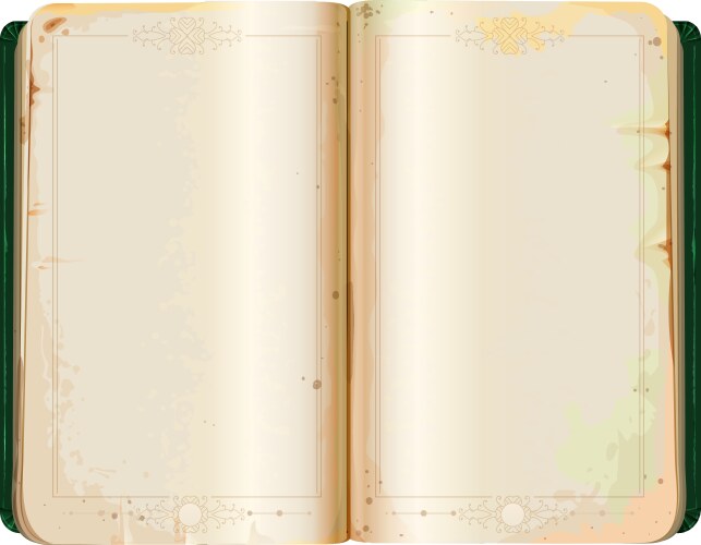 Old open book template blank page Vector Image