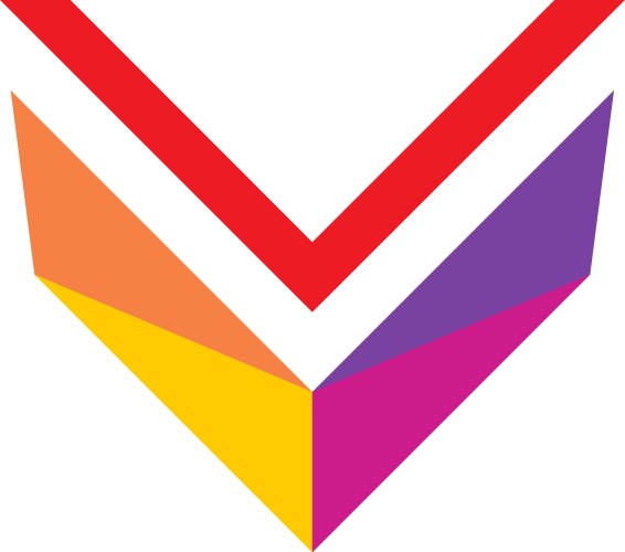 V colored modern logo Vector Image