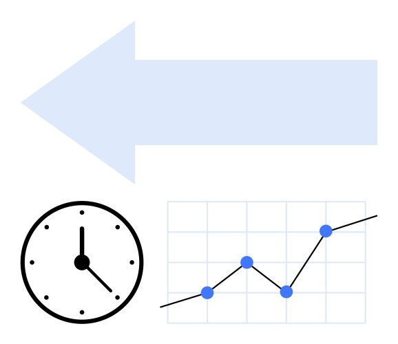 Time and progress representation with arrow clock vector image