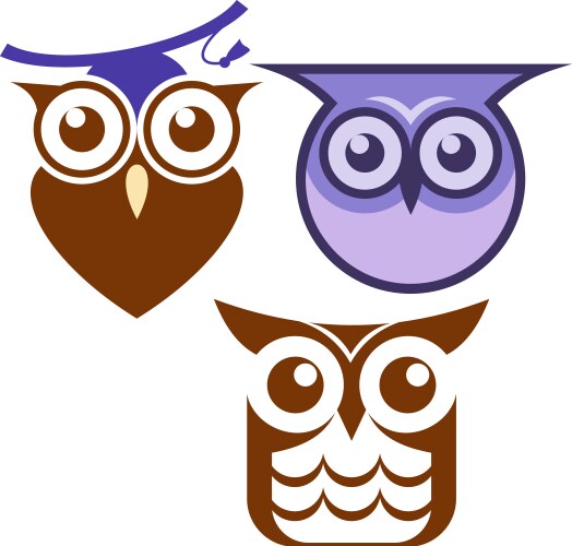 Cute owl cartoon Royalty Free Vector Image - VectorStock