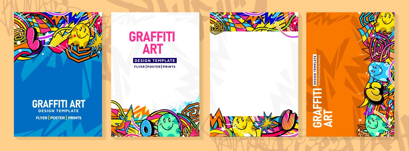 Graffiti template vector image