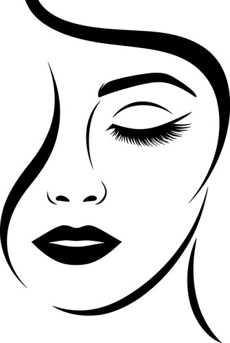 Woman's Profile - Closed Eyes Vector Image