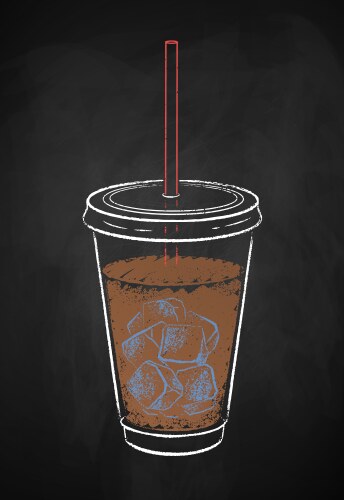 Iced Coffee Cup on Chalkboard Vector Image