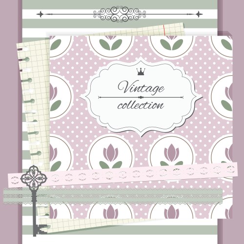 design elements set notebook cover vector