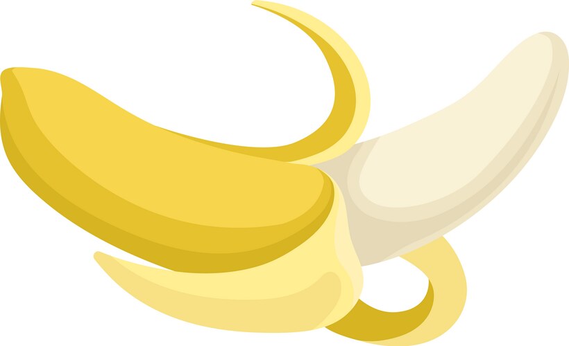Half-Peeled Banana Icon Vector Image