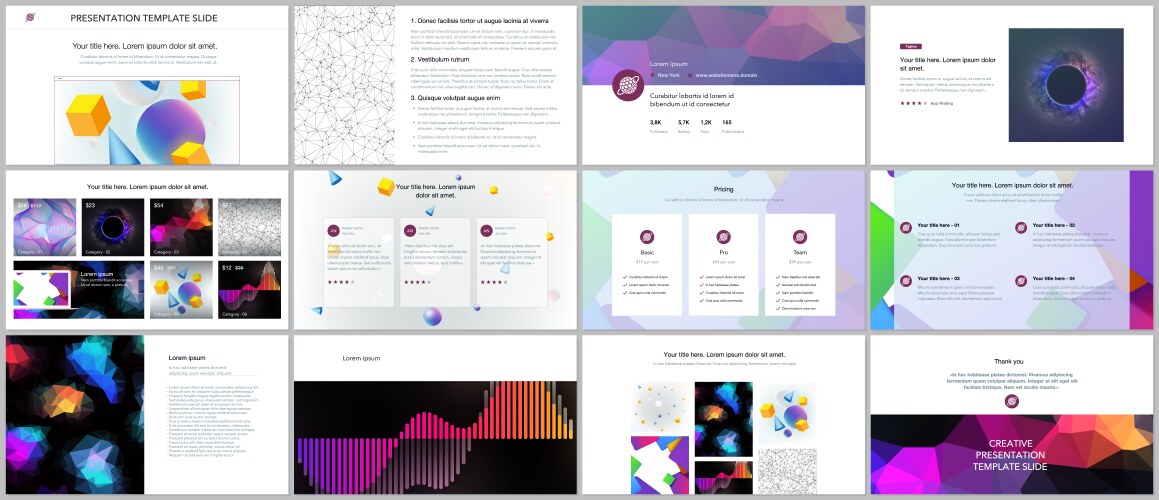 minimal presentation portfolio templates vector image