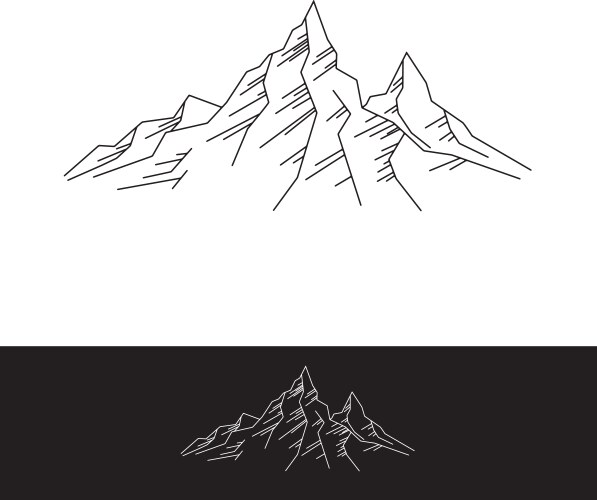 rock mountains simple flat vector image