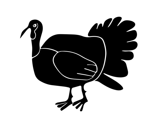 A of turkey poultry silhouette Vector Image