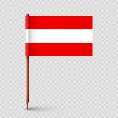 realistic austrian toothpick flag souvenir from vector image