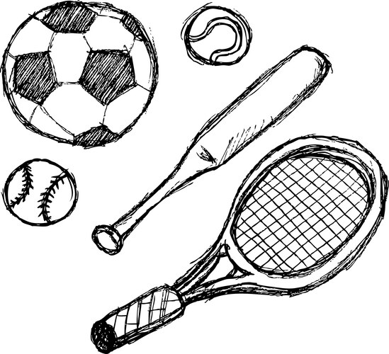 Tennis Ball Doodle Vector Image