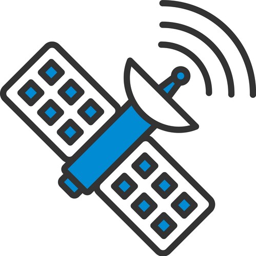 Space satellite power icon simple source Vector Image