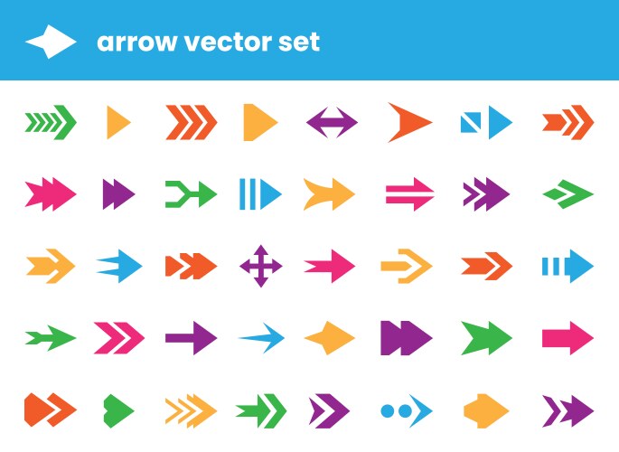 Pack colorful arrow stickers Royalty Free Vector Image