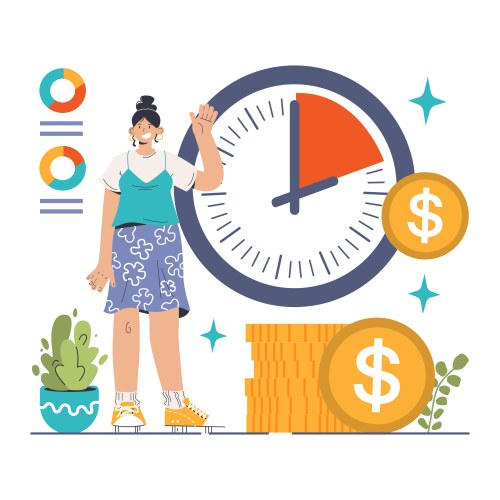 Financial planning concept flat Royalty Free Vector Image