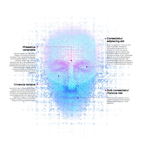 3d rendering of robot face with numbers on white vector image