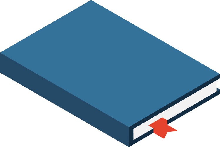 Hardcover book isometric icon reading vector image